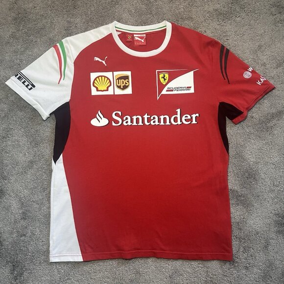 Puma & Scuderia Ferrari T-Shirt Mens Medium F1 Team Santander Racing Formula 1 - Picture 1 of 13
